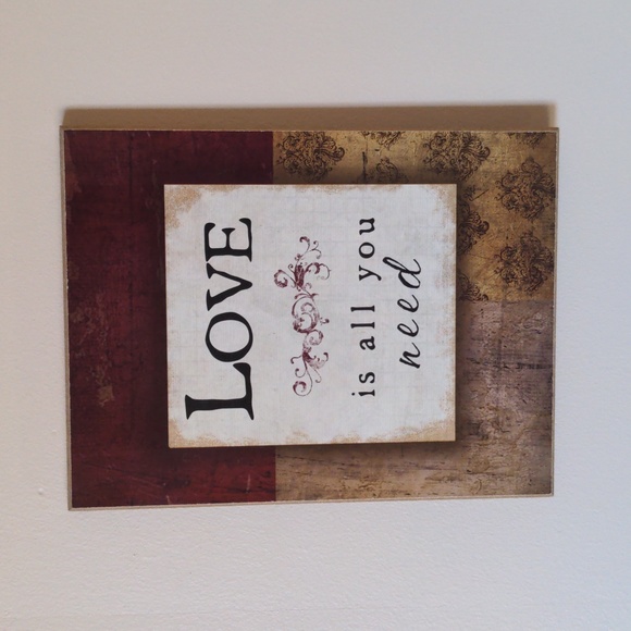 "Love Is All You Need" decorative wall plaque - Picture 1 of 3